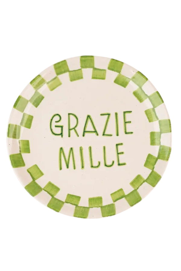 Casa Amarosa Set of 2 Grazie Mille Ceramic Snack Plate