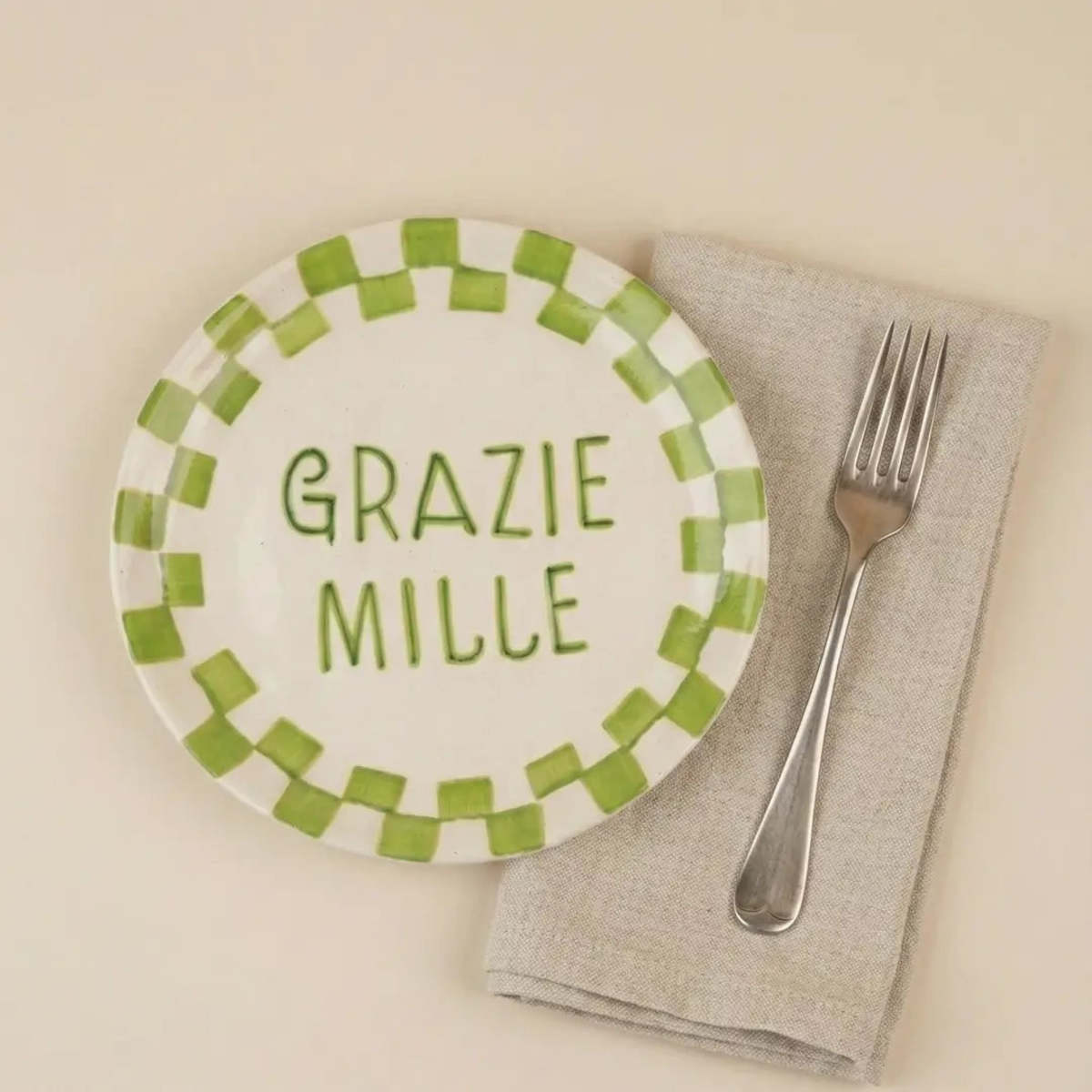 Casa Amarosa Set of 2 Grazie Mille Ceramic Snack Plate - Image 3 of 3