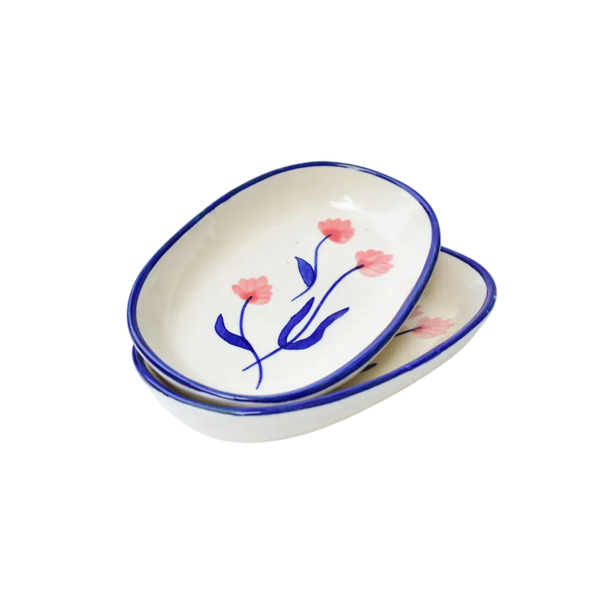 Casa Amarosa Set of 2 Handmade Ceramic Camellia Serving Bowls - Image 1 of 3