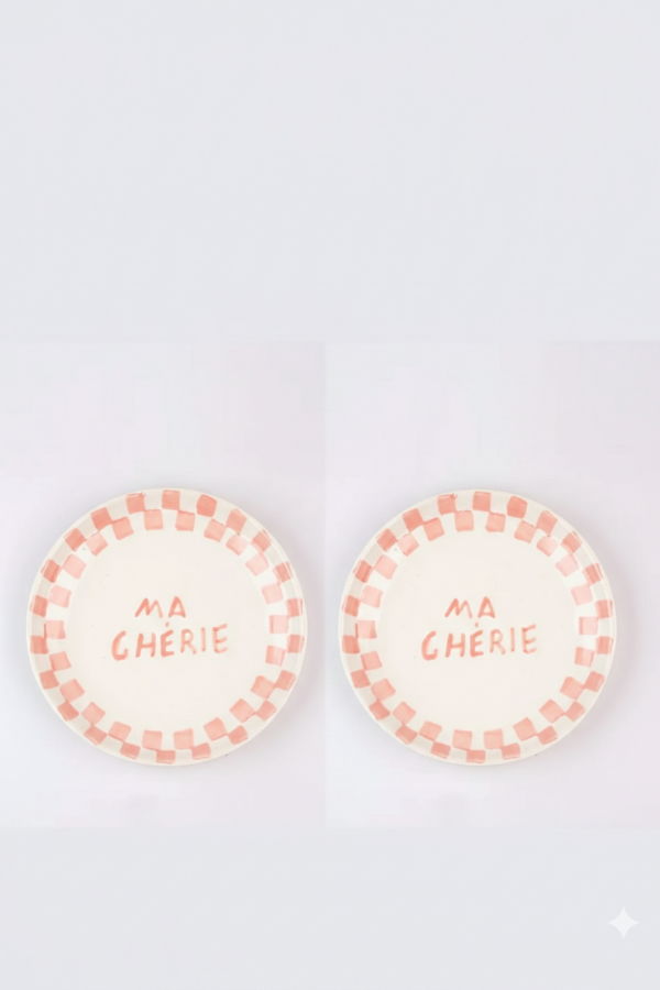 Casa Amarosa S/2 Ma Cherie Ceramic Snack Plate