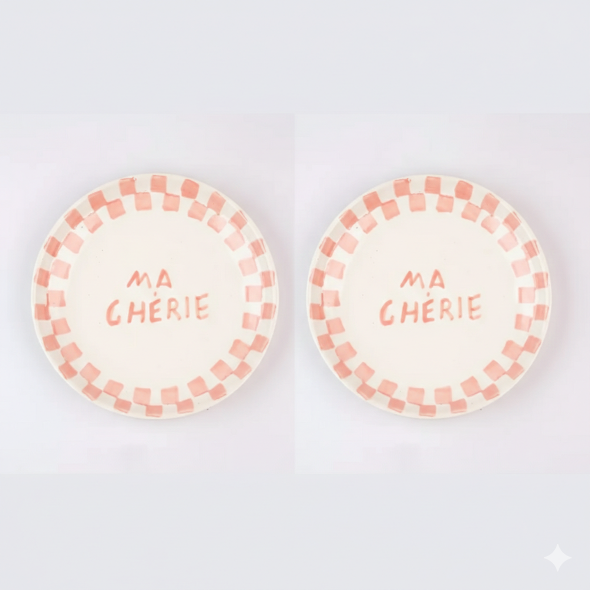 Casa Amarosa S/2 Ma Cherie Ceramic Snack Plate - Image 1 of 4