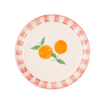 Casa Amarosa S/2 Orange Striped Ceramic Snack Plate - Thumbnail 2