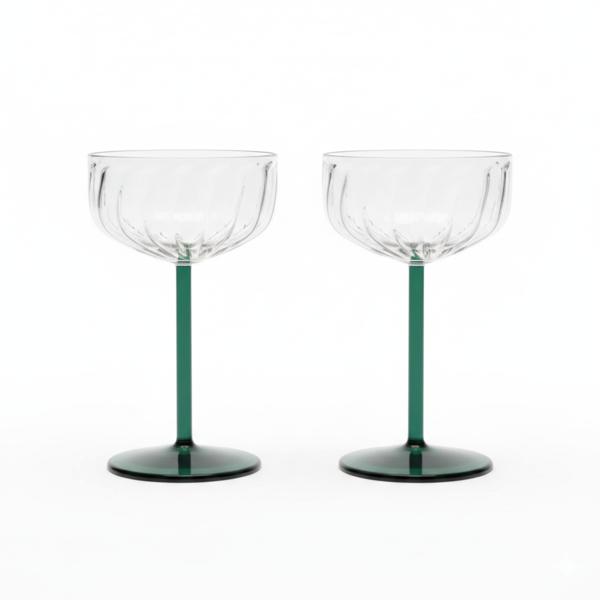 Casa Amarosa Set of 2 Swirl Cocktail Glass