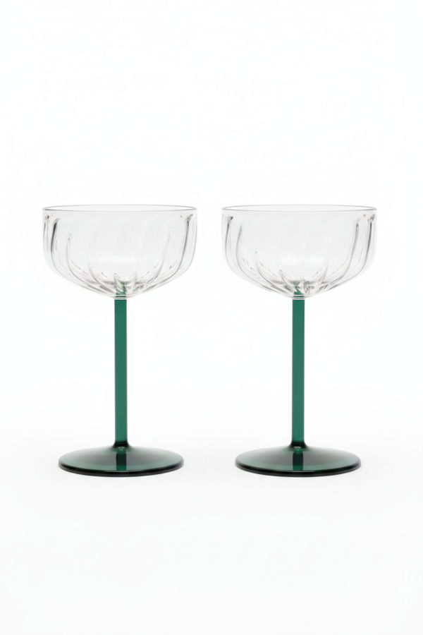 Casa Amarosa Set of 2 Swirl Cocktail Glass