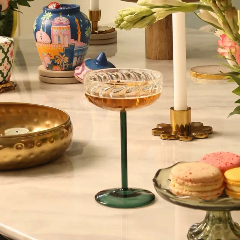 Casa Amarosa Set of 2 Swirl Cocktail Glass