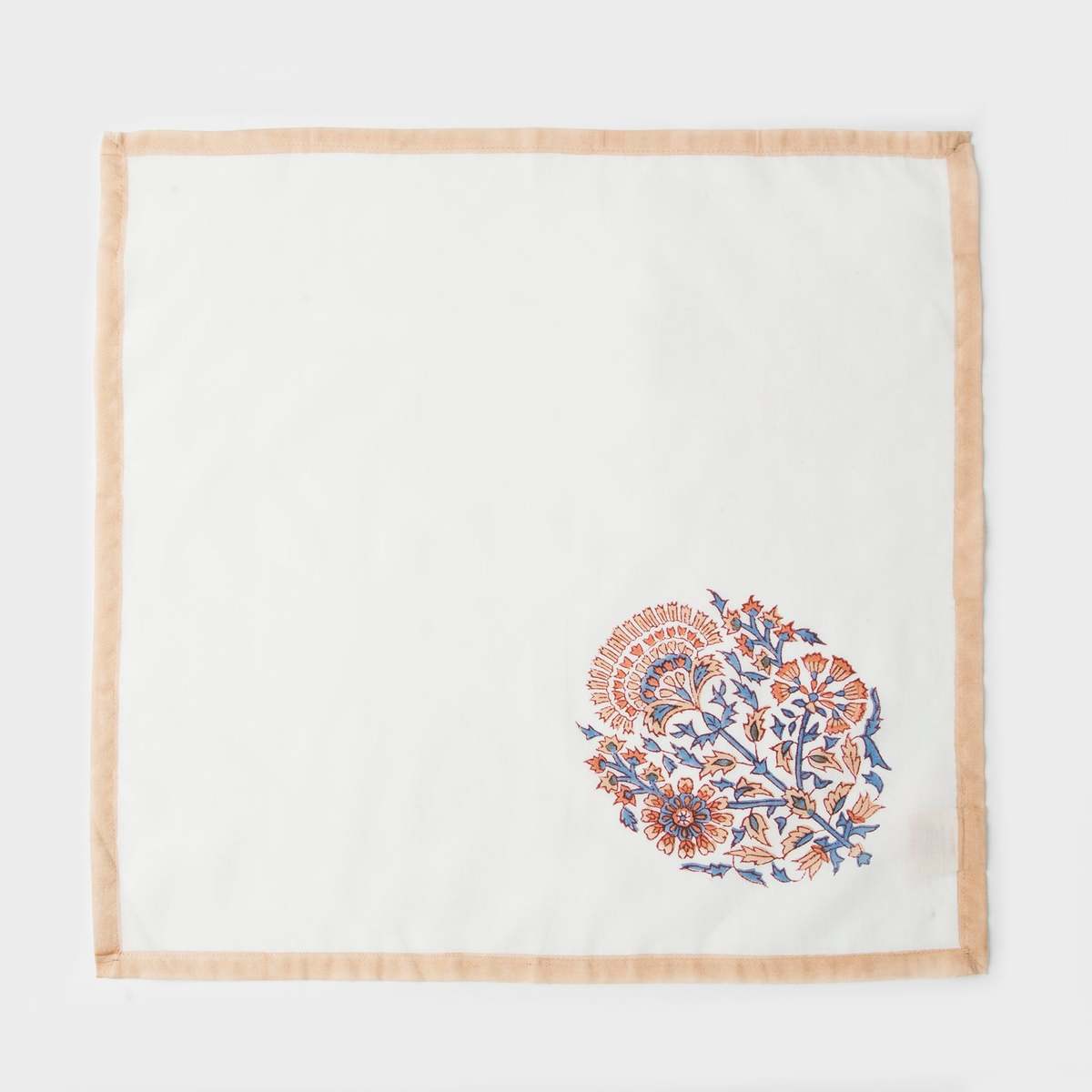 Mela Artisans Saffra Hand Block Printed Napkins Set of 4 - Image 2 of 6