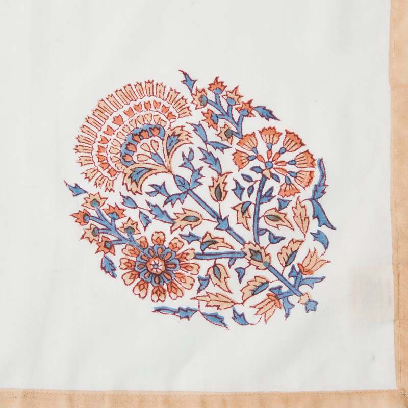 Mela Artisans Saffra Hand Block Printed Napkins Set of 4