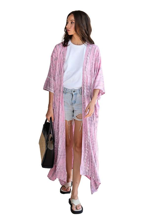 Pink Haley Sara Hand Dyed Kimono