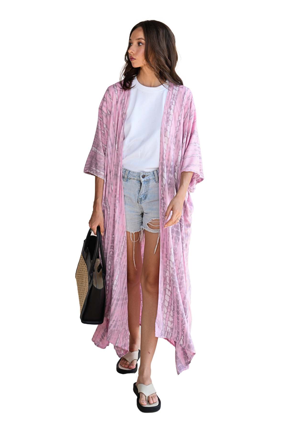 Pink Haley Sara Hand Dyed Kimono - Image 1 of 6