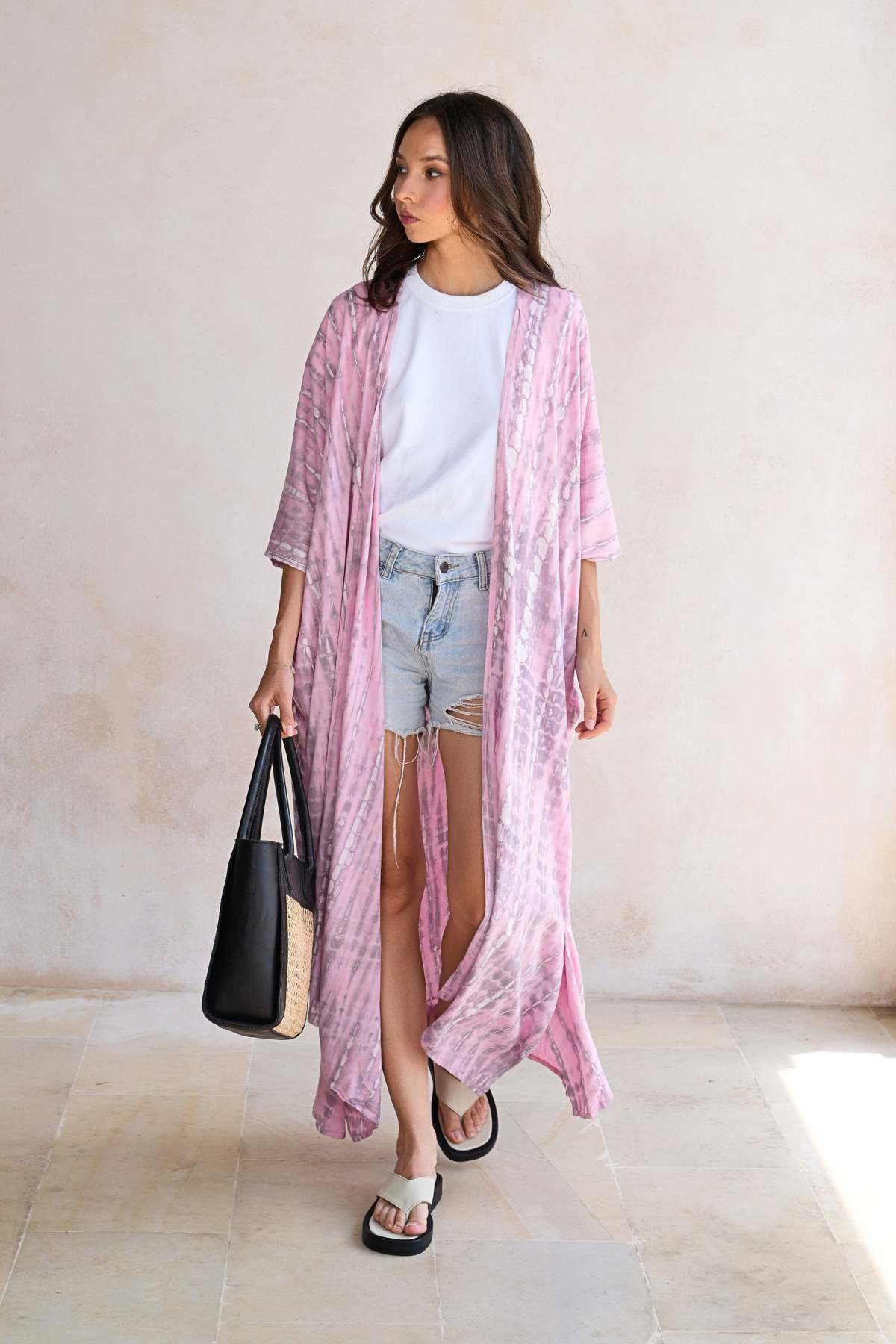 Pink Haley Sara Hand Dyed Kimono - Image 3 of 6