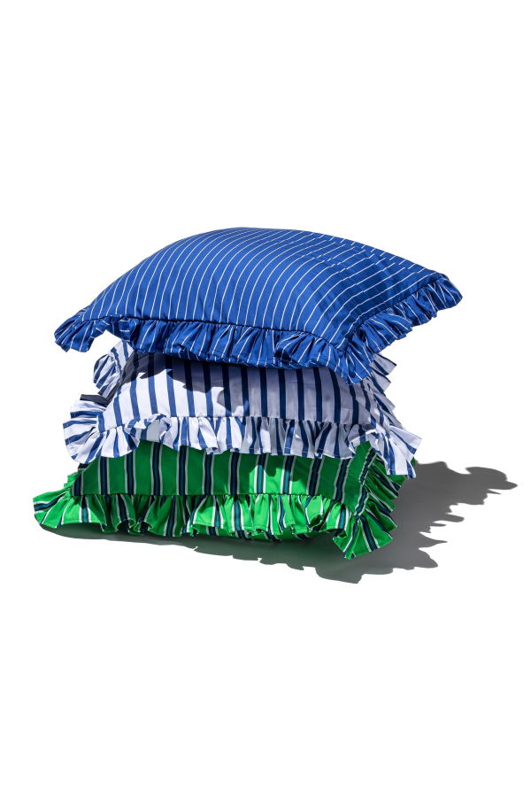 Puebco Shirt Fabric Ruffle Cushion Cover