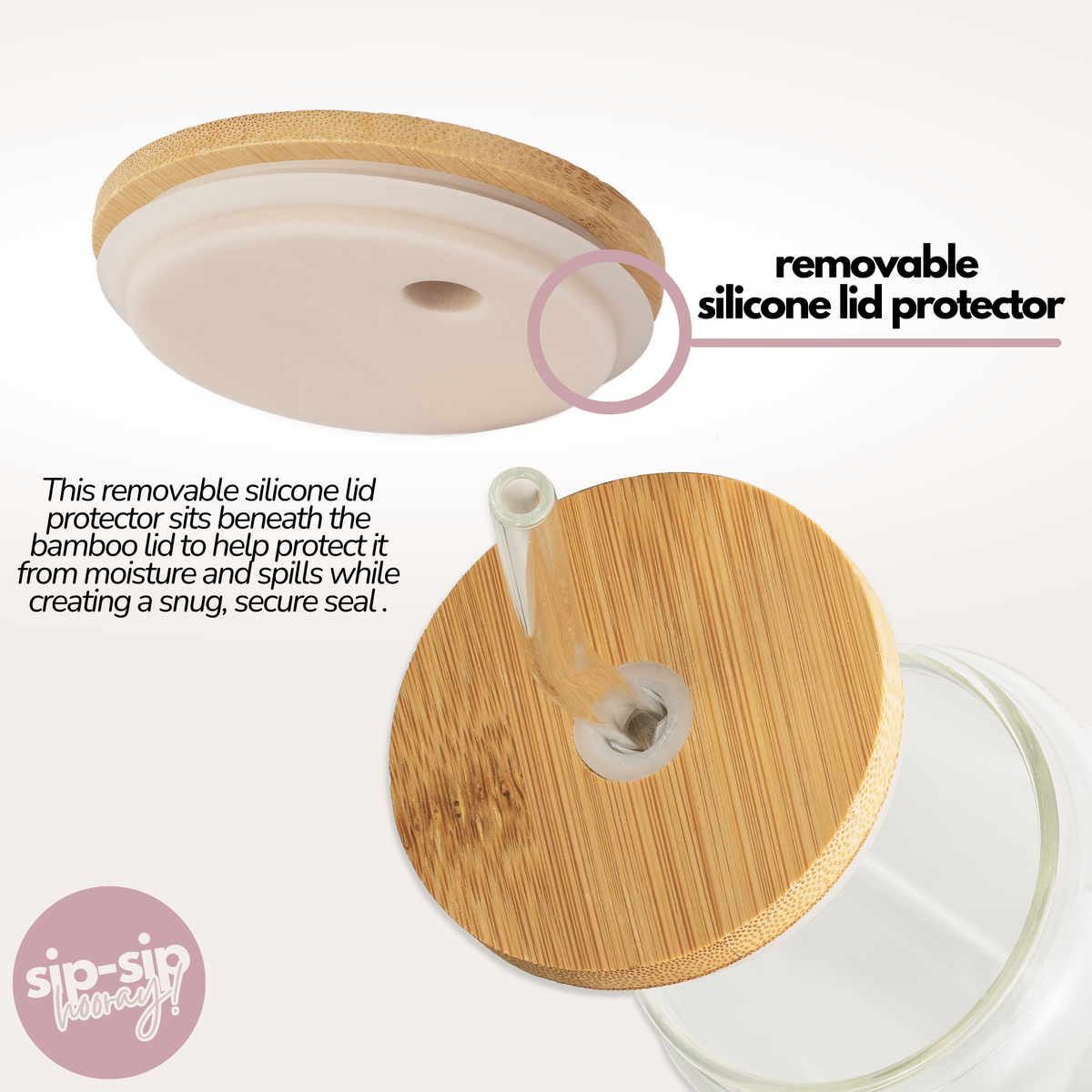 Sip Sip Hooray Soft Neutrals 17oz Glass Mug Set - Image 3 of 7