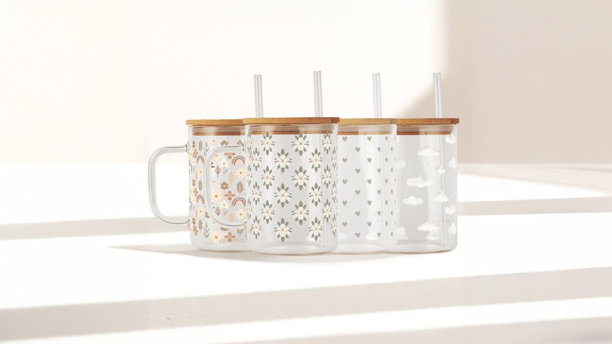 Sip Sip Hooray Soft Neutrals 17oz Glass Mug Set - Image 6 of 7