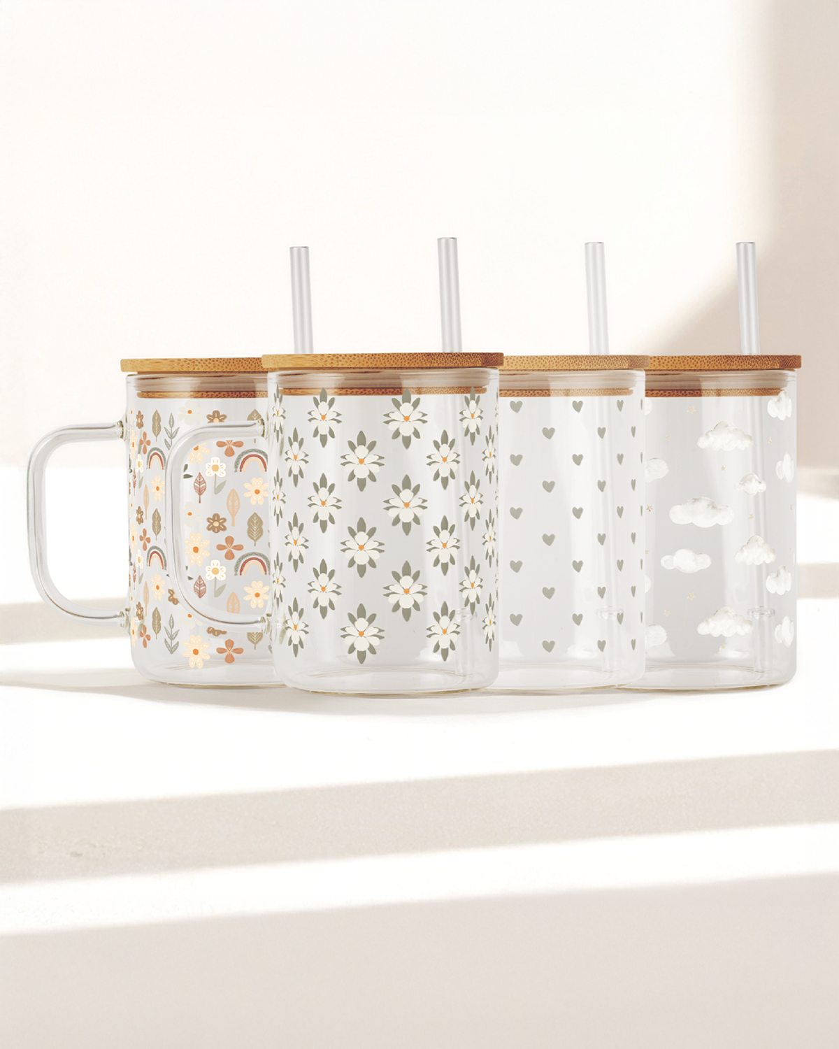Sip Sip Hooray Soft Neutrals 17oz Glass Mug Set - Image 7 of 7