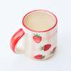Casa Amarosa Strawberry Checkered Delight Ceramic Mug - Thumbnail 2