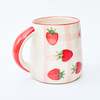 Casa Amarosa Strawberry Checkered Delight Ceramic Mug - Thumbnail 5