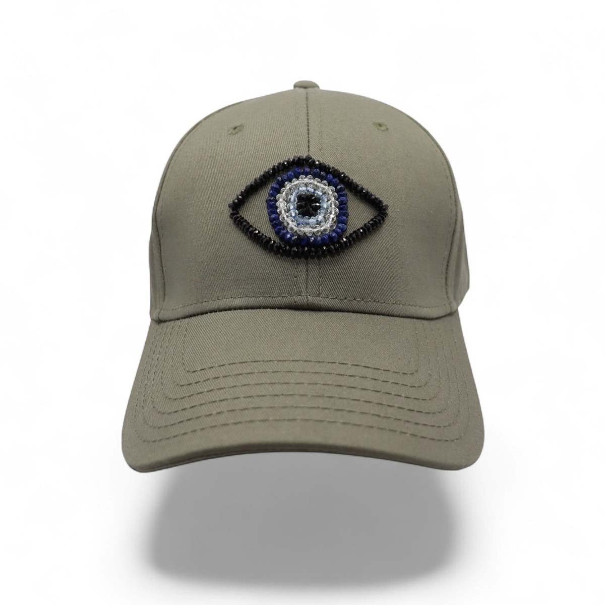 C. GRASSI The Energy Project Evil Eye Hand-Beaded Natural Crystals Cap - Image 2 of 18