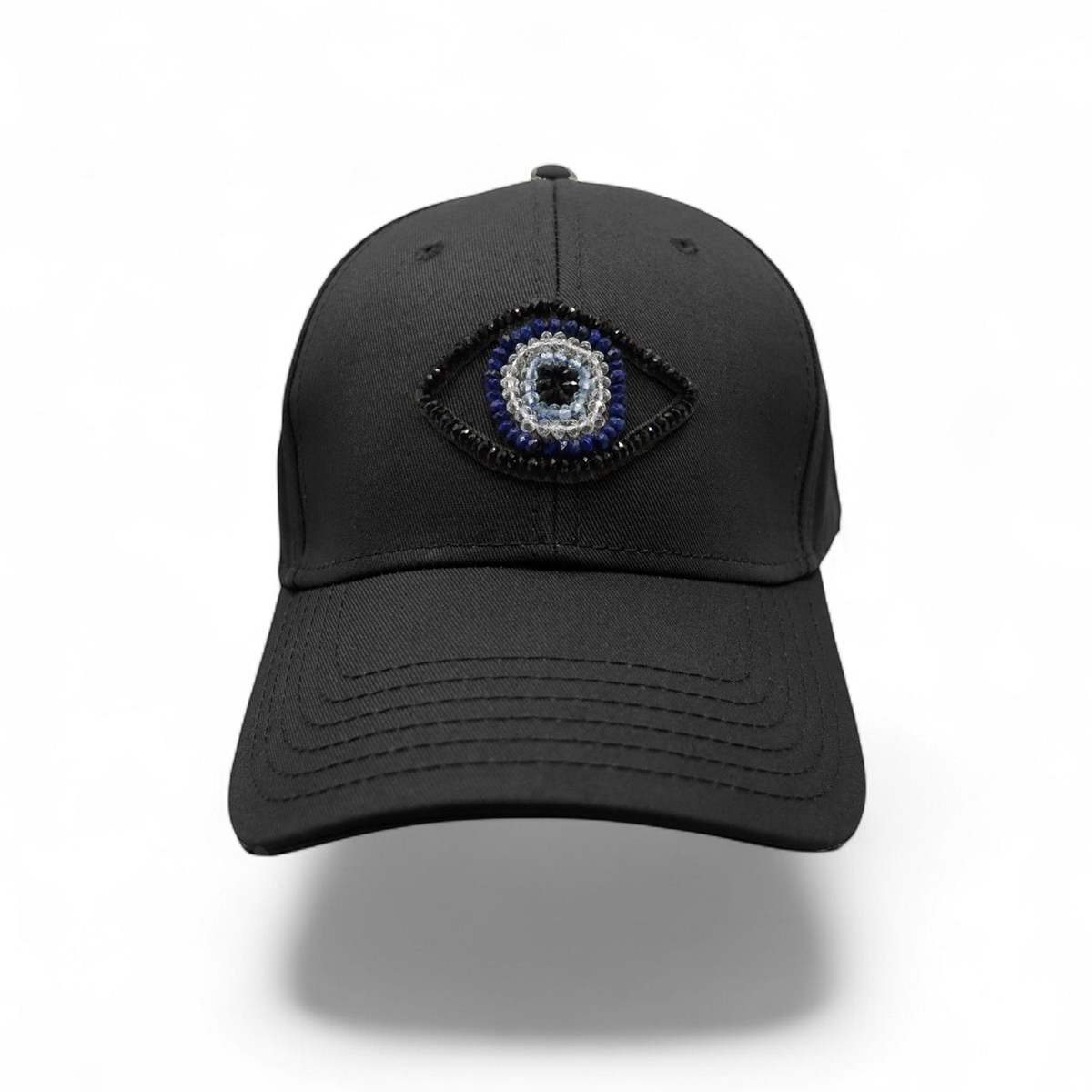 C. GRASSI The Energy Project Evil Eye Hand-Beaded Natural Crystals Cap - Image 3 of 18