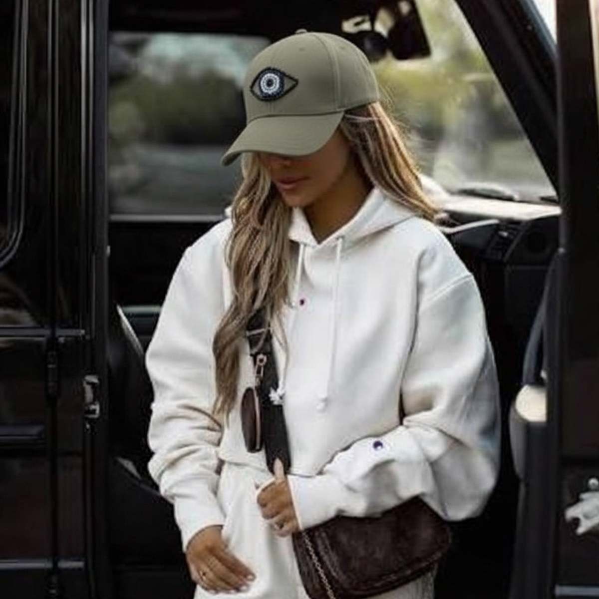 C. GRASSI The Energy Project Evil Eye Hand-Beaded Natural Crystals Cap - Image 6 of 18