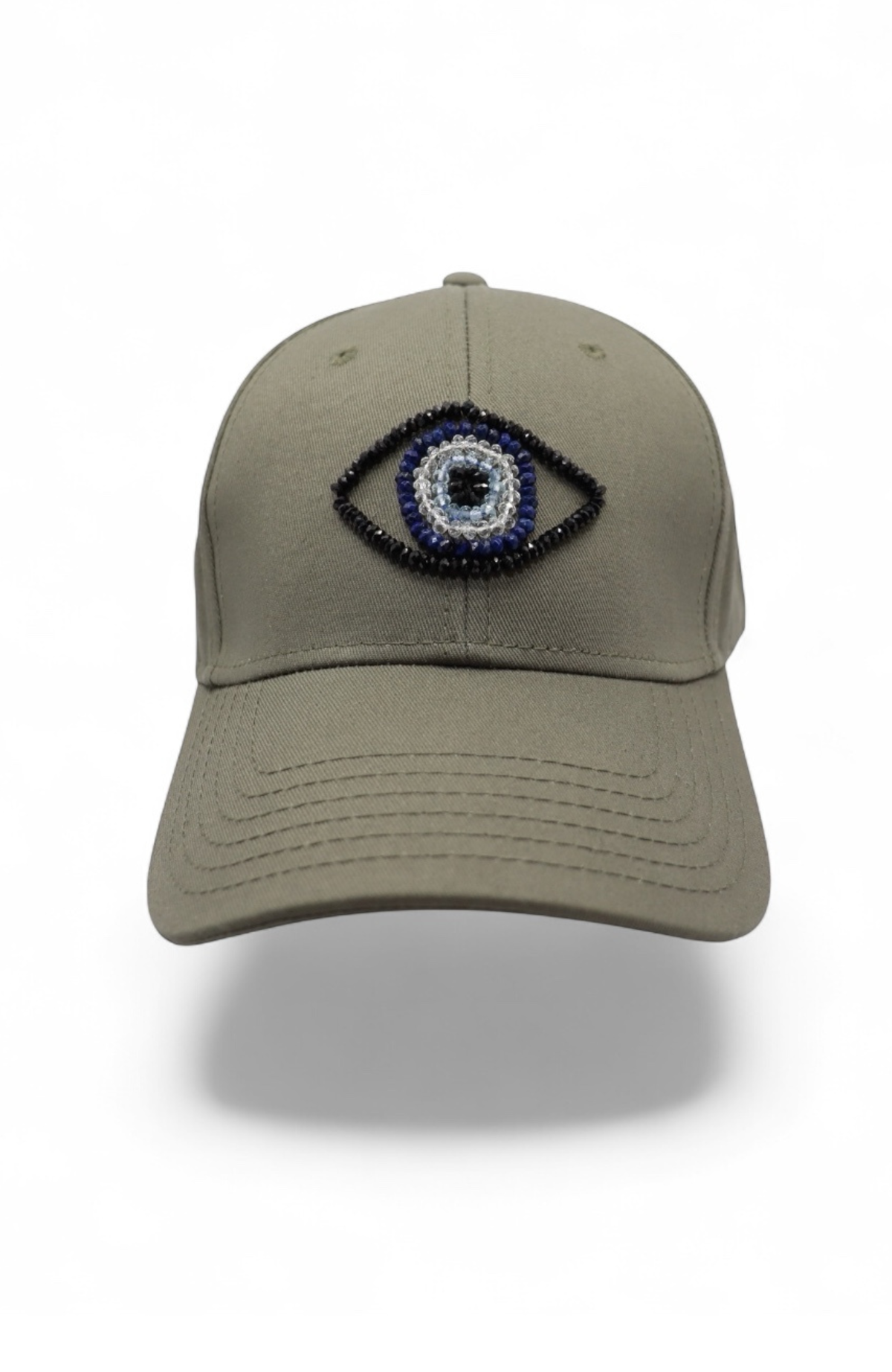 C. GRASSI The Energy Project Evil Eye Hand-Beaded Natural Crystals Cap - Image 12 of 18