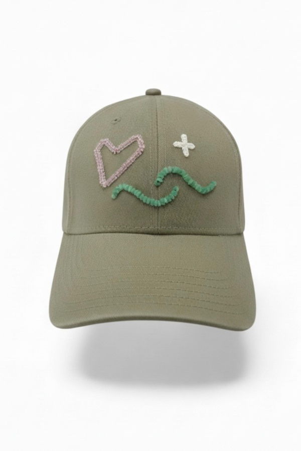 C. GRASSI The Energy Project Love & Light Hat Hand-Beaded Natural Crystals