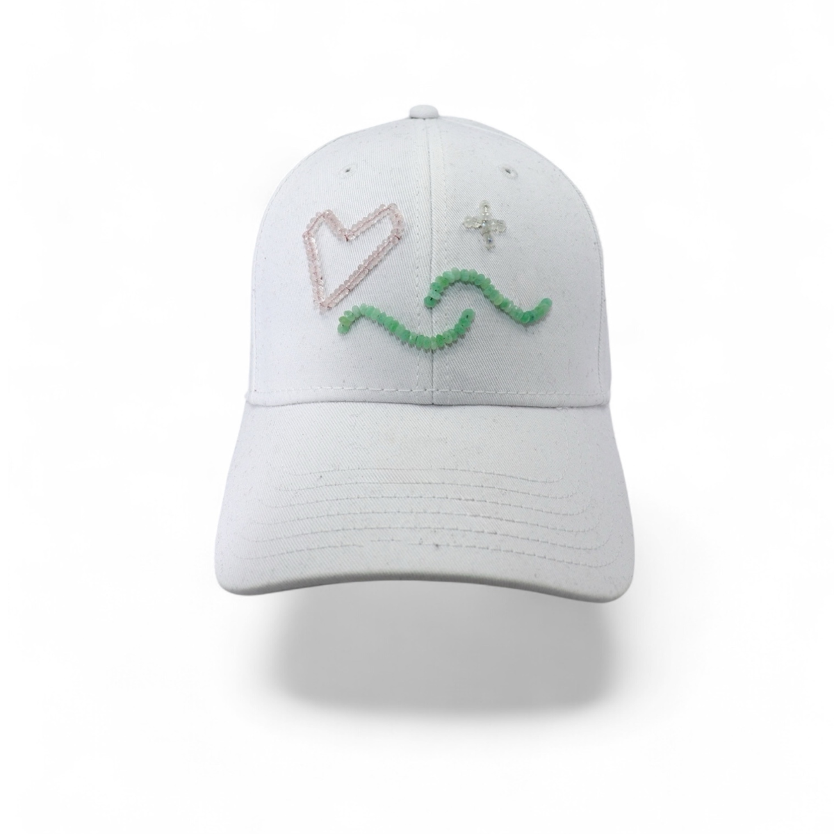 C. GRASSI The Energy Project Love & Light Hat Hand-Beaded Natural Crystals - Image 10 of 18