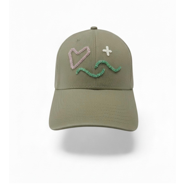 C. GRASSI The Energy Project Love & Light Hat Hand-Beaded Natural Crystals