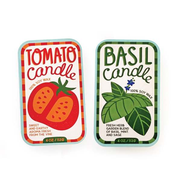 The Neighborgoods Tomato & Basil Candle Set of 2