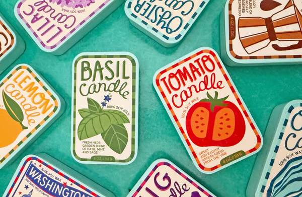 The Neighborgoods Tomato & Basil Candle Set of 2