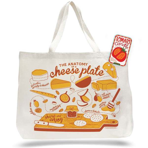 The Neighborgoods Tomato Candle & Cheese Tote Gift Set