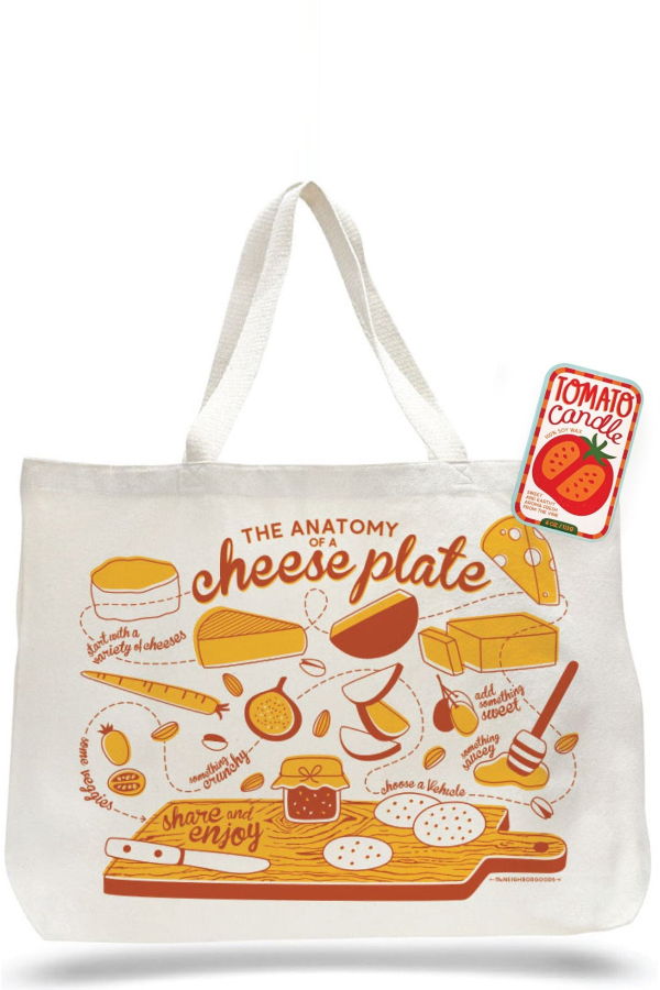 The Neighborgoods Tomato Candle & Cheese Tote Gift Set