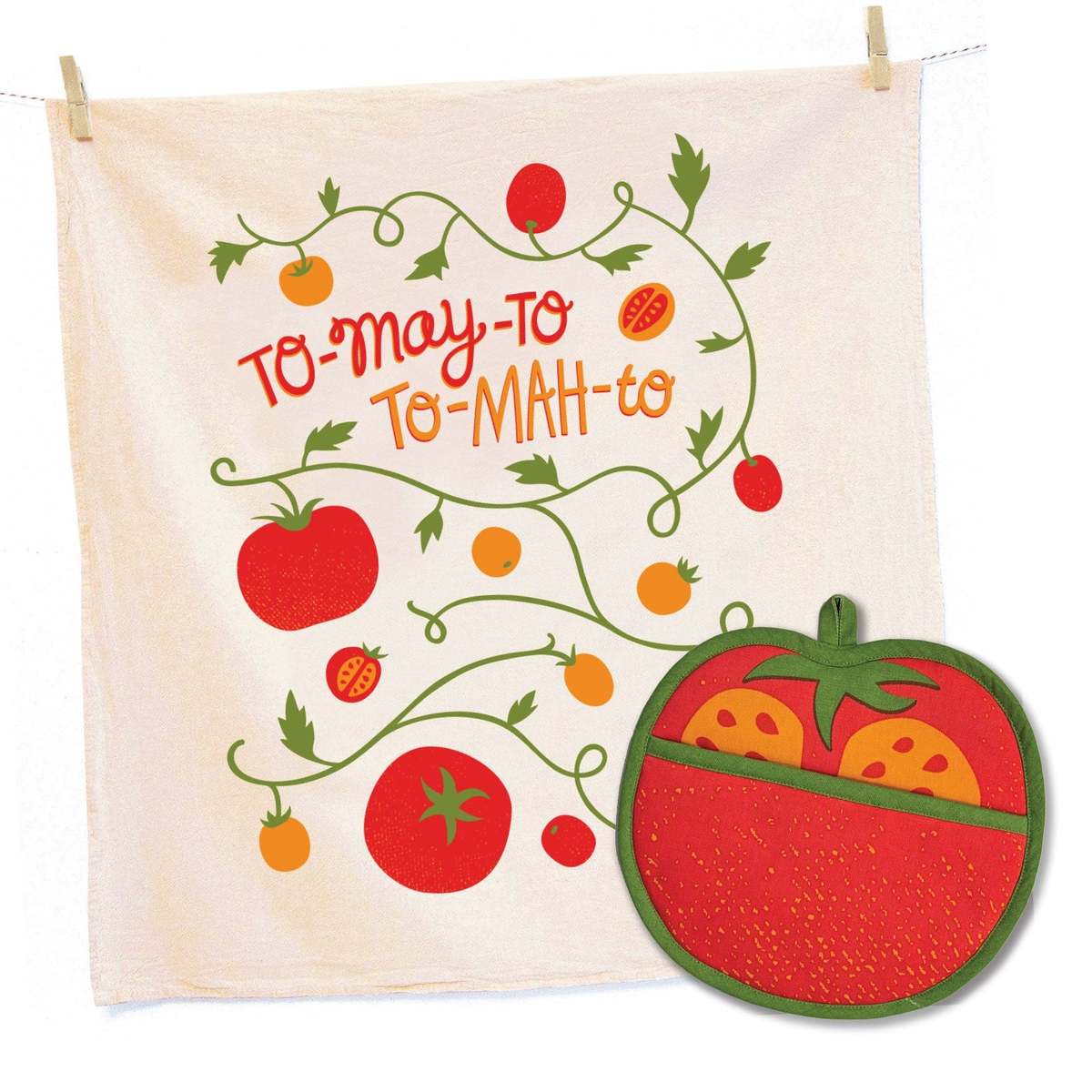 The Neighborgoods Tomato Tea Towel and Pot Holder Set - Image 1 of 7