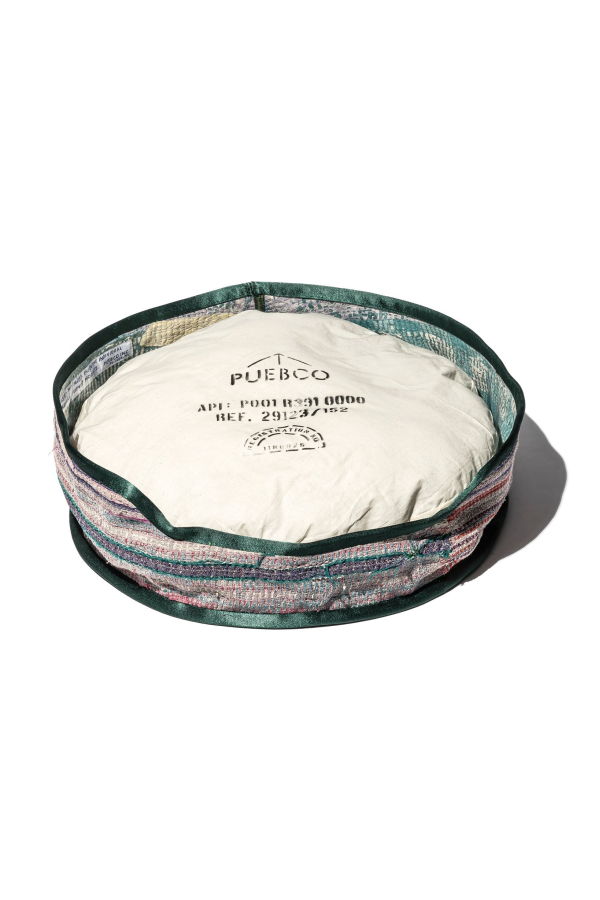 Puebco Vintage Kantha Quilt Pet Bed with Cushion