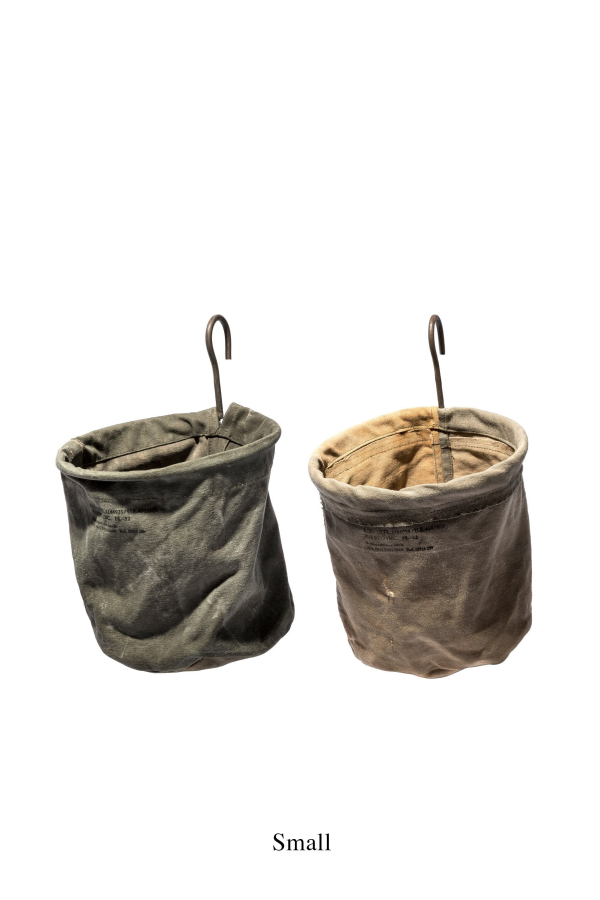 Puebco Vintage Tent Fabric Hook Basket