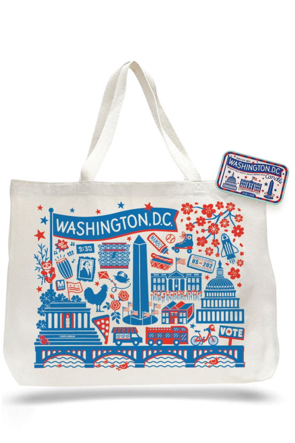 The Neighborgoods Washington DC Landmarks Candle & Tote Gift Set