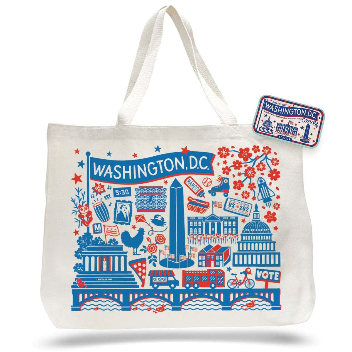 The Neighborgoods Washington DC Landmarks Candle & Tote Gift Set - Image 1 of 8