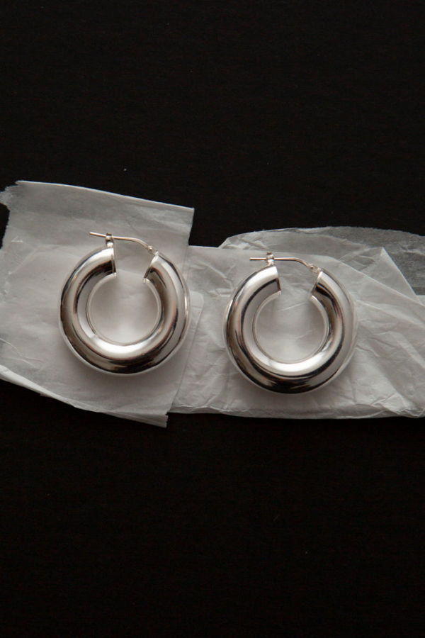 WOLF & GYPSY VINTAGE Thick Silver Hoop Earrings