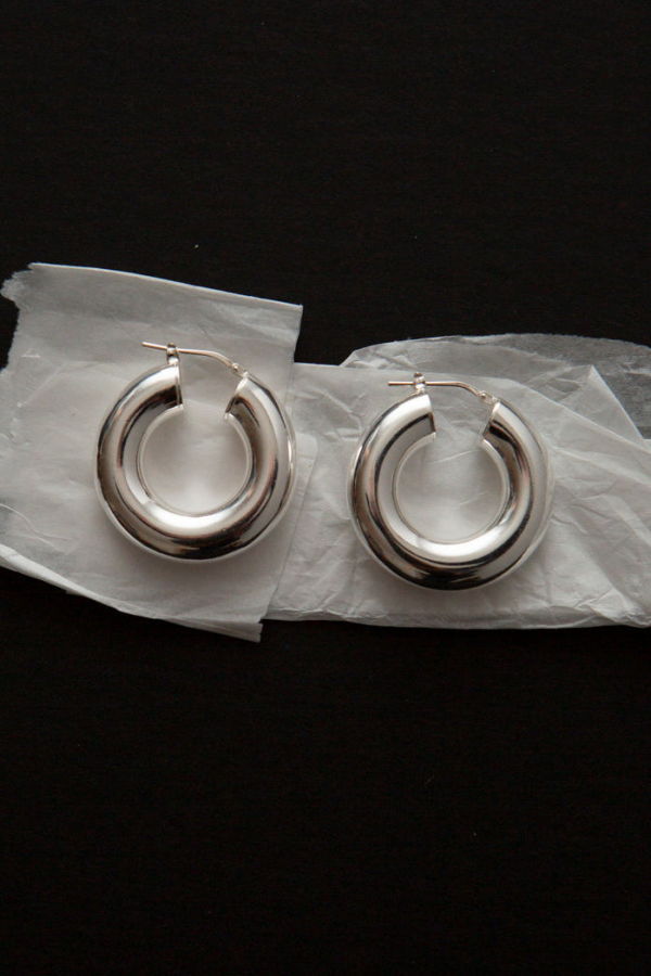WOLF & GYPSY VINTAGE Thick Silver Hoop Earrings