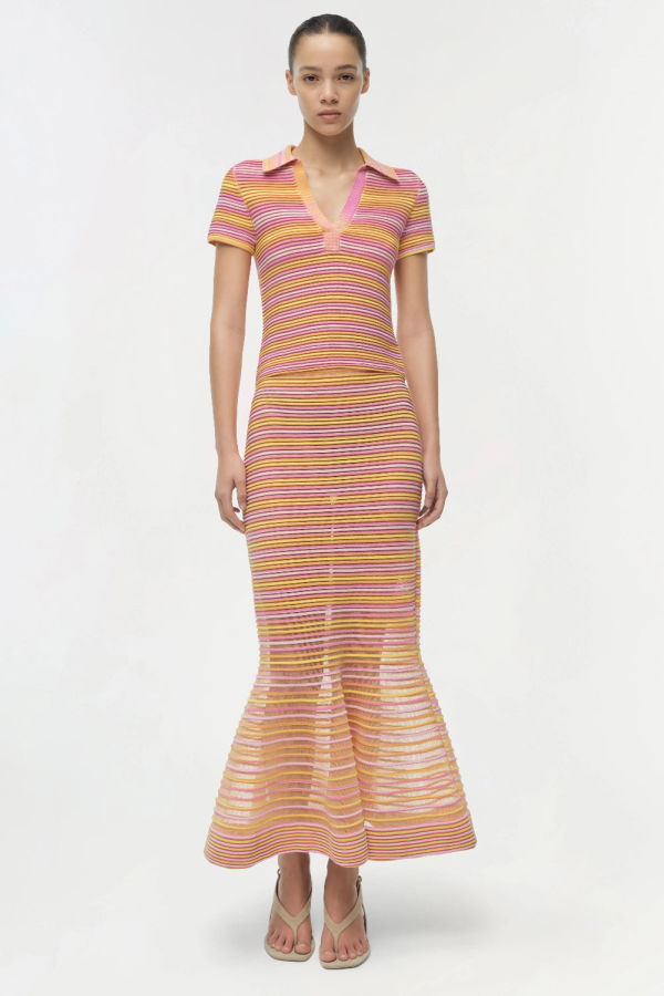 Jonathan Simkhai Paxton Knit Polo - Citrus Multi