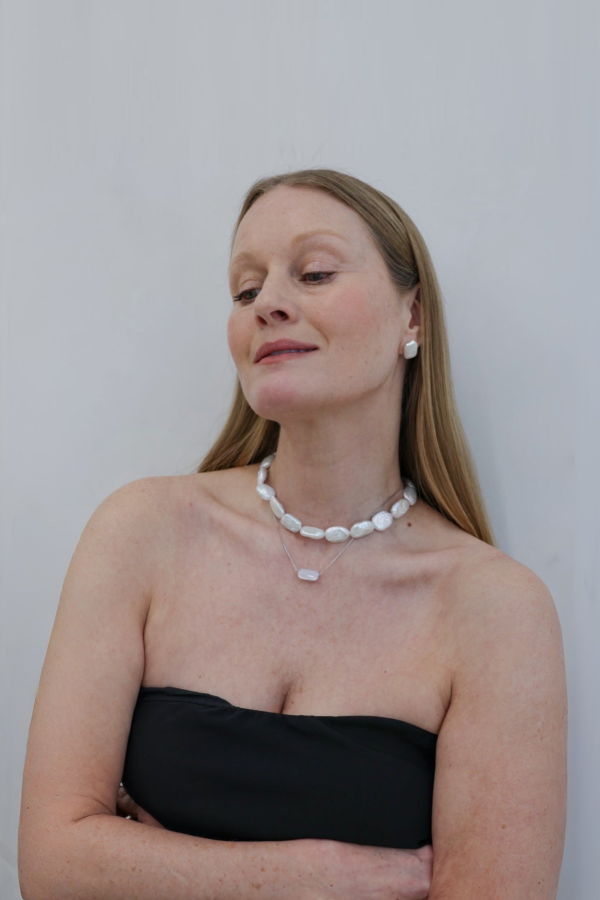 London Atelier Byproduct Freshwater Irregular Square Pearl Necklace