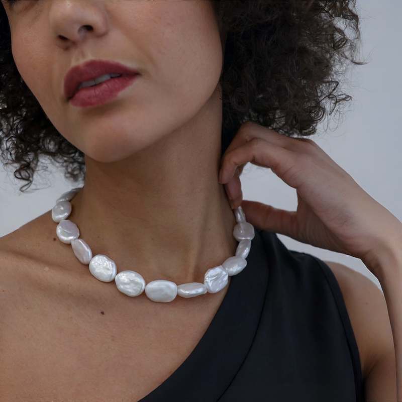 London Atelier Byproduct Freshwater Irregular Square Pearl Necklace