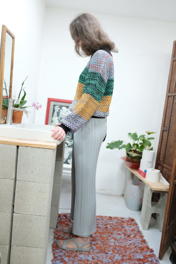 Beklina Merino Pleated Trousers - Gray