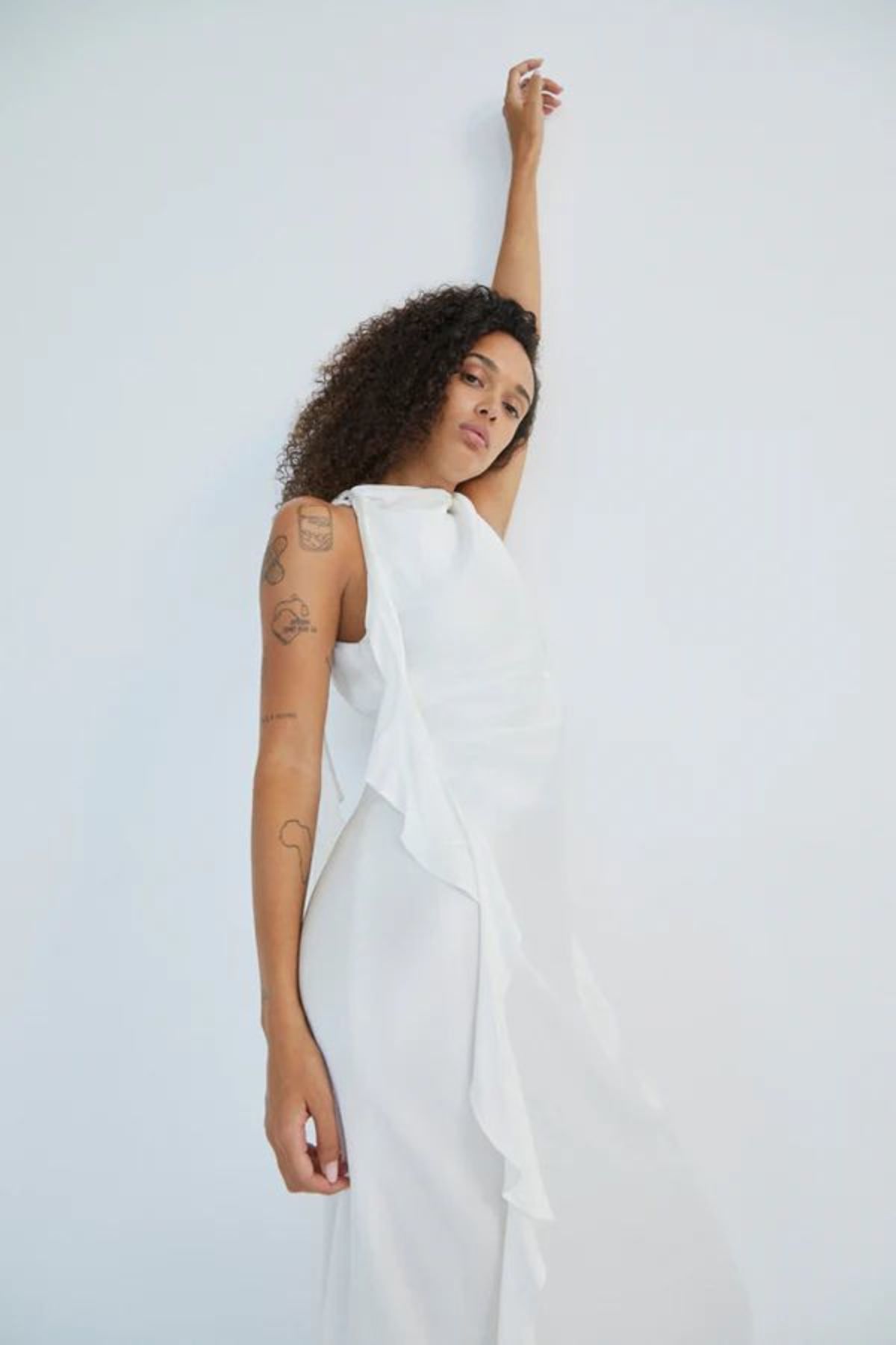 Shona Joy Agnes Draped Ruffled Maxi Dress - Ivory - Image 7 of 8