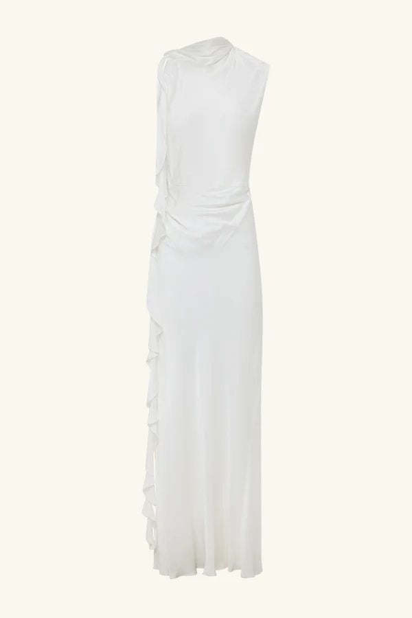 Shona Joy Agnes Draped Ruffled Maxi Dress - Ivory