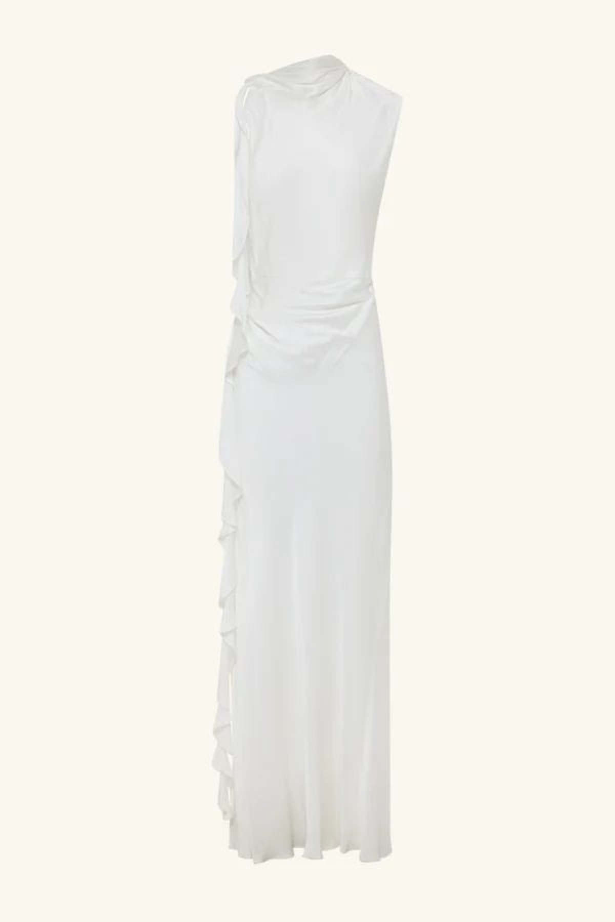 Shona Joy Agnes Draped Ruffled Maxi Dress - Ivory - Image 8 of 8