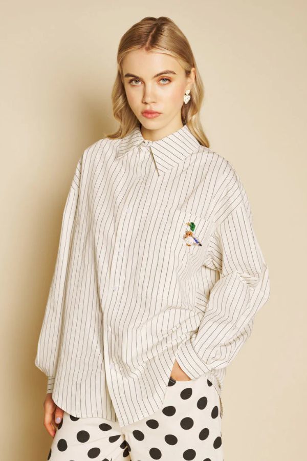 Sister Jane Canard Oversized Shirt - Ivory Cream