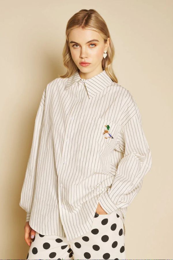 Sister Jane Canard Oversized Shirt - Ivory Cream