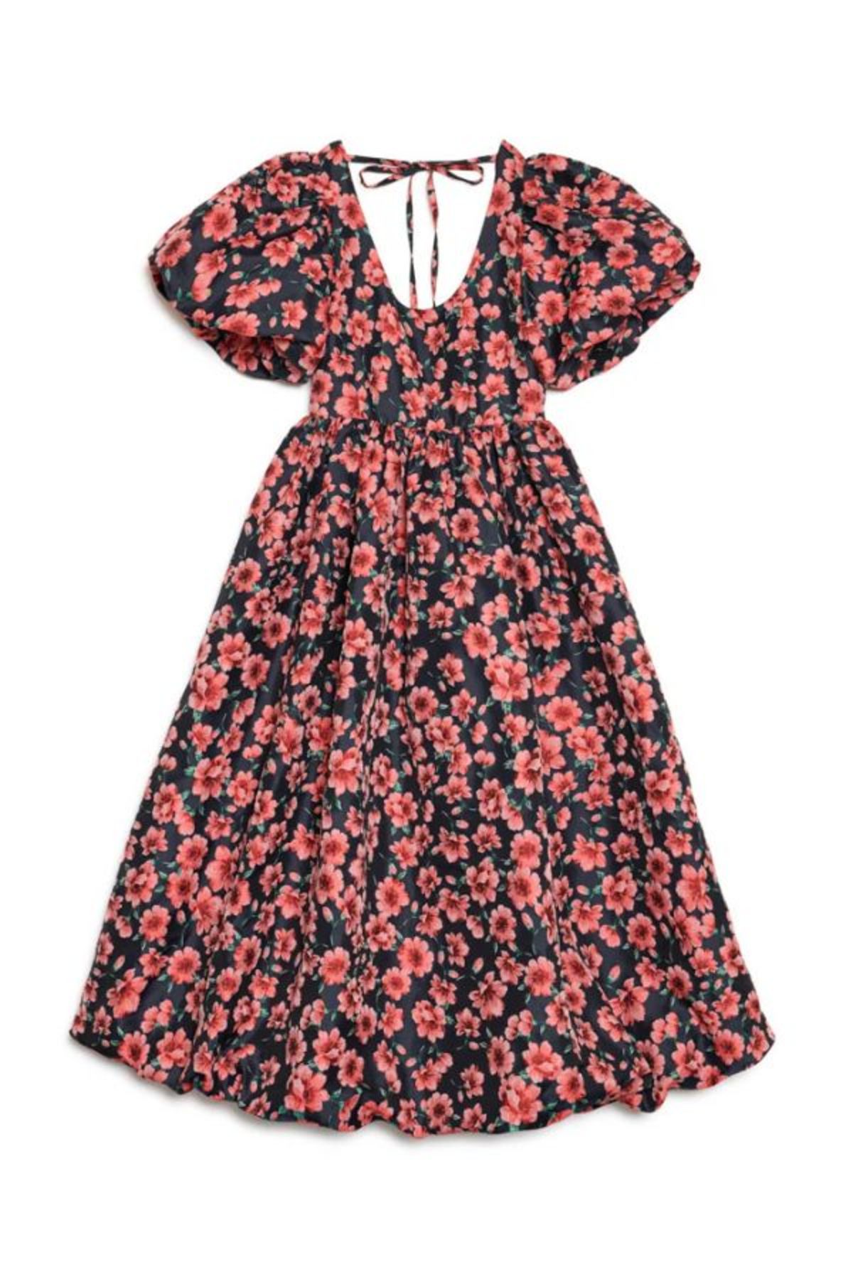 Sister Jane Impressions Jacquard Midi Dress - Red & Navy Blue - Image 7 of 7