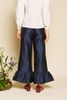 Sister Jane Orchid Jacquard Ruffle Trousers - Navy Blue - Thumbnail 5