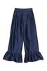 Sister Jane Orchid Jacquard Ruffle Trousers - Navy Blue - Thumbnail 7